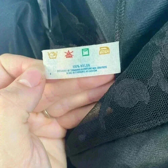 Vintage 70s 80s Lingerie Satin Sexy High Leg With Lace Black Size Medium M - Picture 7 of 11